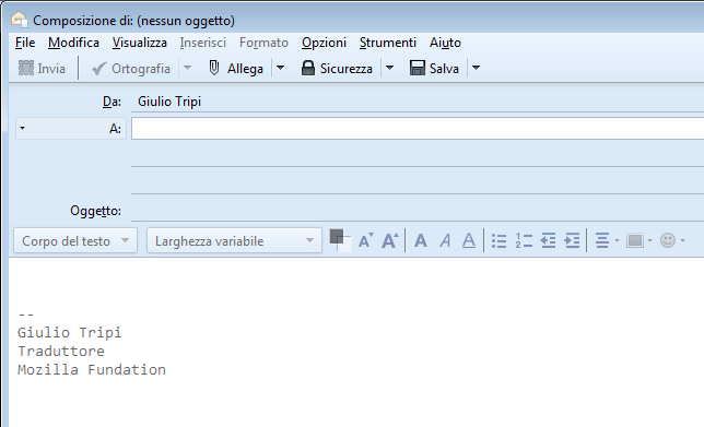 Composizione firma semplice Windows