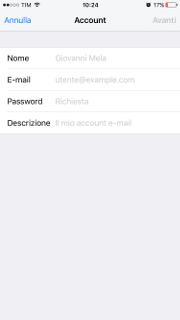 configura email su iphone6